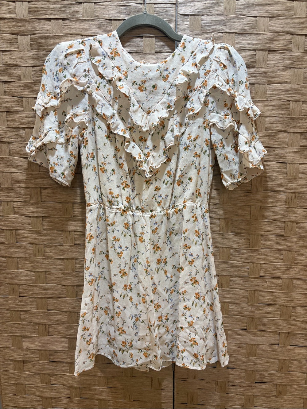 Reformation Floral Ruffle Mini Dress Cottagecore Boho Romantic Vintage Style 2 - Picture 2 of 6